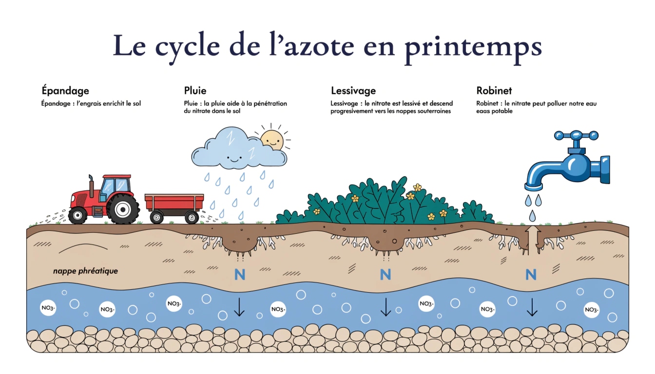 Cycle de l'azote – du sol à la nappe phréatique