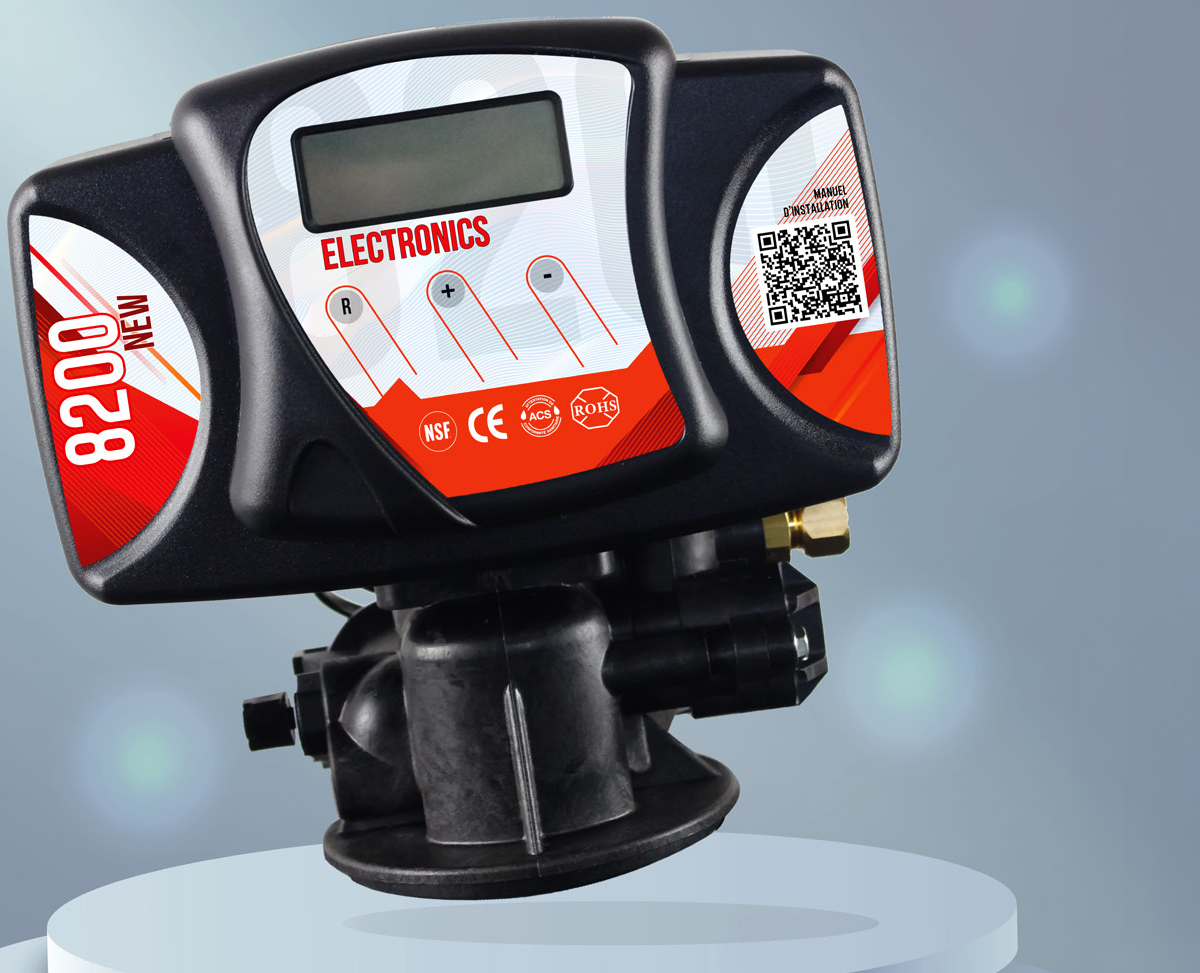 Nouvelle vanne 8200 Electronics rouge et noire pour adoucisseur Adriatica