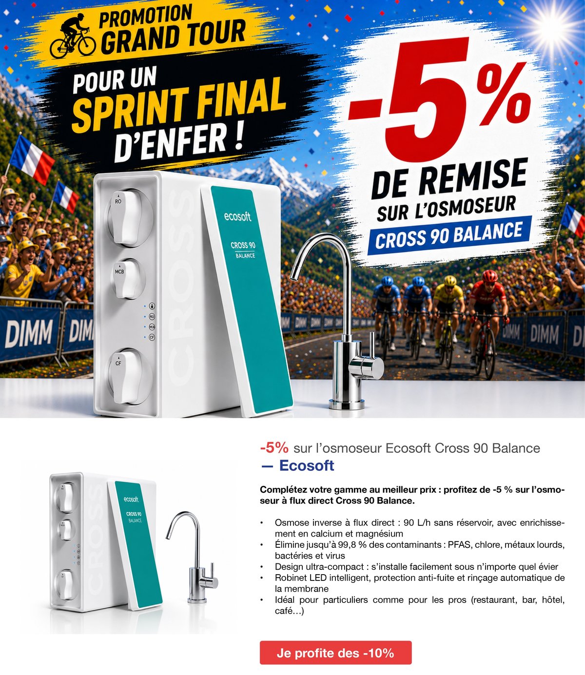−5 % sur l'osmoseur Ecosoft Cross 90 Balance